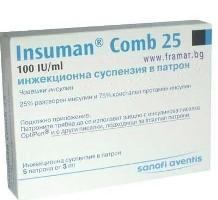   25  (-   ) / INSUMAN COMB 25 GT (biphasic isophane insulin injection)