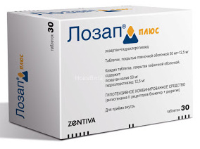 ЛОЗАП Плюс (лозартан калия, гидрохлоротиазид) / LOZAP Plus (potassium losartan, hydrochlorothiazide)
