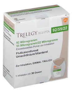 ТРЕЛЕГИ, ТРЕЛЕДЖИ ЭЛЛИПТА (Флутиказон+вилантерол+умеклидиния бромид) / TRELEGY ELLIPTA (fluticason furoat+vilanterol+umeclidinium bromide)