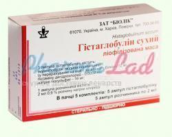 ГИСТАГЛОБУЛИН СУХОЙ / HISTAGLOBULIN SICCUM