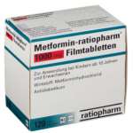 МЕТФОРМИН-ратиофарм / METFORMIN-ratiopharm табл. п/о 1000 мг / 120 шт.