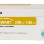 Янумет табл.в / пл.об.50мг / 500мг №56 (14х4) блістер