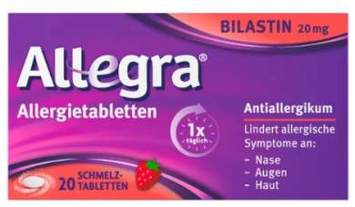 АЛЛЕГРА таблетки от аллергии для рассасывания (Биластин) / ALLEGRA allergy melting tablets (Bilastine)