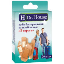 НАБОР ПЛАСТЫРЕЙ МЕДИЦИНСКИХ В ДОРОГУ БАКТЕРИЦИДНЫХ ТКАНЫХ H Dr. House / NABOR PLASTIREY MEDITSINSKIH V DOROGU BAKTERITSIDNIH TKANIH H Dr. House