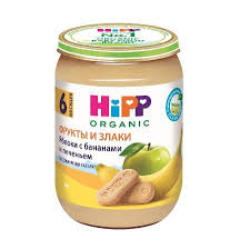 ЯБЛОКО С БАНАНОМ И ПЕЧЕНЬЕМ HIPP / YABLOKO S BANANOM I PECHENEM HIPP