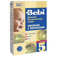 КАША БЕЗМОЛОЧНАЯ ОВСЯНАЯ С ЯБЛОКАМИ торговой марки BEBI / KASHA BEZMOLOCHNAYA OVSYANAYA S YABLOKAMI torgovoy marki BEBI