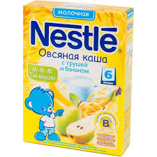 КАША ОВСЯНАЯ МОЛОЧНАЯ С ГРУШЕЙ И БАНАНОМ / KASHA OVSYANAYA MOLOCHNAYA S GRUSHEY I BANANOM