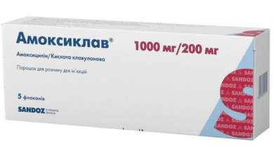 АМОКСИКЛАВ (амоксициллин+ингибитор фермента) / AMOXICLAV (amoxicillin+enzyme inhibitor)