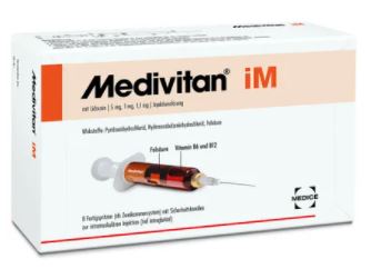 МЕДИВИТАН iM (гидроксокобаламин+пиридоксин+фолиевая кислота) / MEDIVITAN iM (hydroxocobalamin+pyridoxine+folic acid)