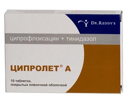 ЦИПРОЛЕТ А (ципрофлоксацин+тинидазол) / CIPROLET A (ciprofloxacin+tinidazole)