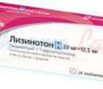 ЛИЗИНОТОН Н (гидрохлоротиазид+лизиноприл) / LISINOTON H (hydrochlorothiazide+lisinopril)