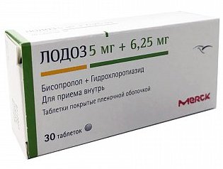 ЛОДОЗ (гидрохлоротиазид+бисопролол) / LODOZ (hydrochlorothiazide+bisoprolol)