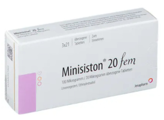 МИНИЗИСТОН 20 ФЕМ (Левоноргестрел и эстроген) / MINISISTON 20 fem (Levonorgestrel and ethinylestradiol)