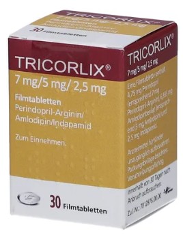 ТРИКОРЛИКС (амлодипин, периндоприл, индапамид) / TRICORLIX (Amlodipine, perindopril, indapamide)