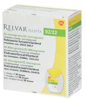 РЕЛВАР ЭЛЛИПТА (флутиказон фуроат+вилантерол) / RELVAR ELLIPTA (fluticasone furoate+vilanterol)
