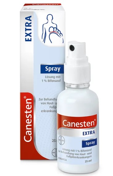 КАНЕСТЕН ЭКСТРА спрей (Клотримазол) / CANESTEN EXTRA spray against fungal skin diseases (Clotrimazole)