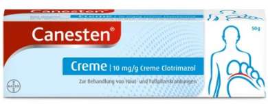 КАНЕСТЕН крем от грибковых заболеваний кожи и стоп (Клотримазол) / CANESTEN cream against fungal diseases on skin and feet (Clotrimazole)