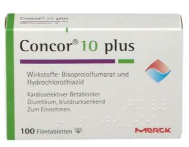 КОНКОР плюс (Бизопролол + Гидрохлоротиазид) / CONCOR plus (Bisoprolol + Hydrochlorothiazid)
